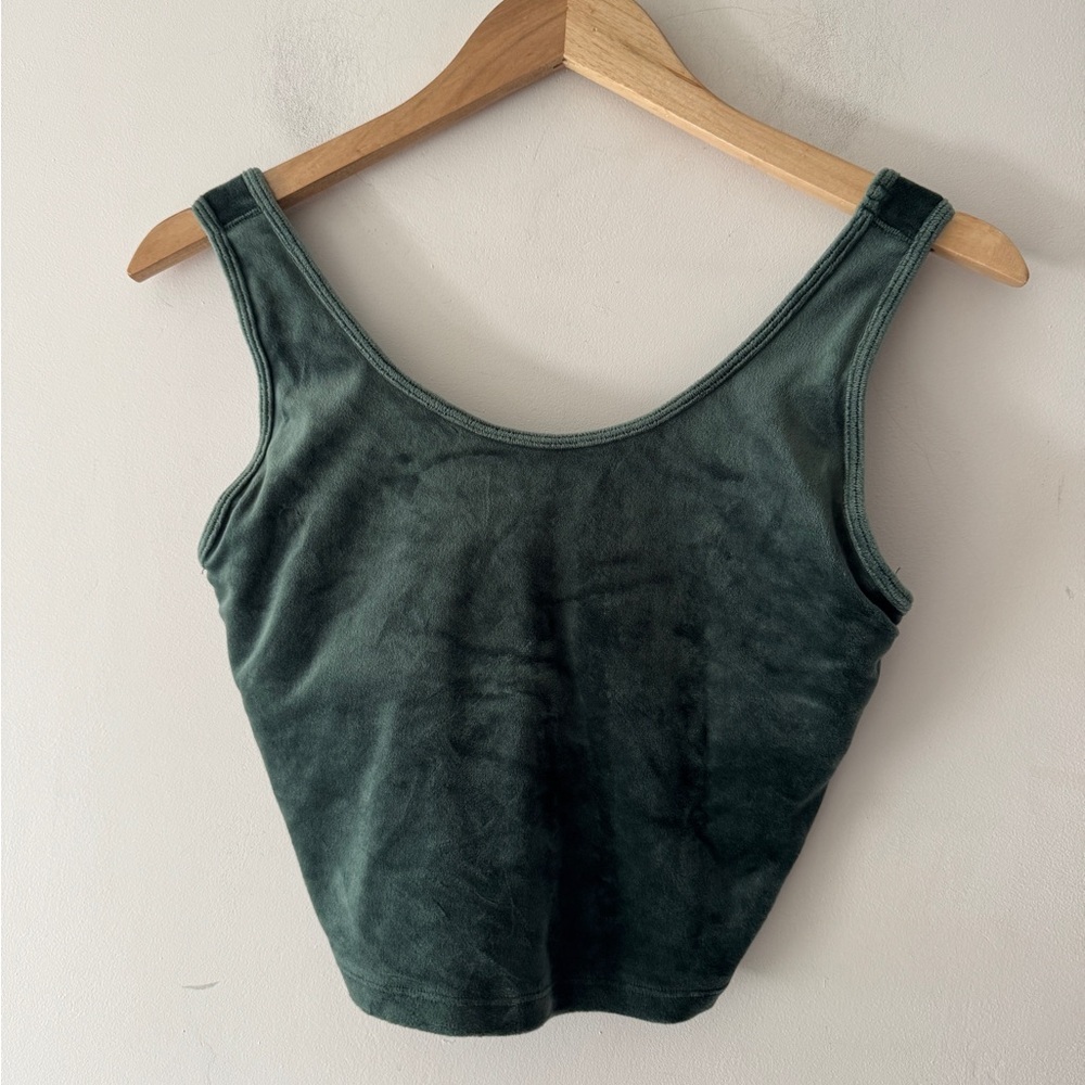 Aerie‎ Green Velvet Recharge Least Support Bralette Crop Top